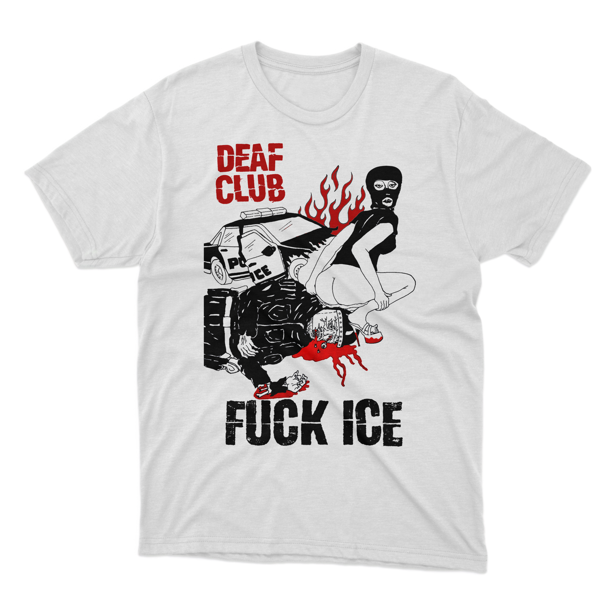 Deaf Club "Fuck ICE" White T-Shirt