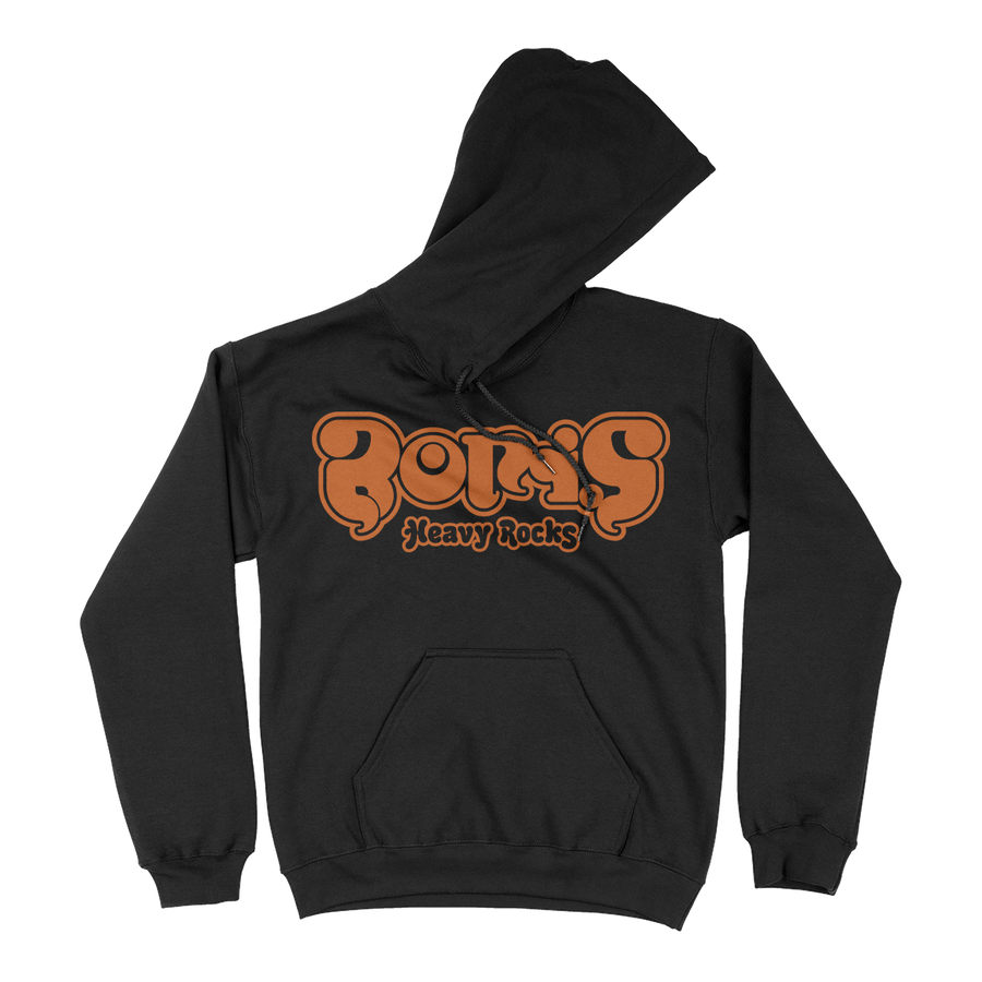 Boris "Heavy Rocks: Orange Logoβ Black Hooded Sweatshirt