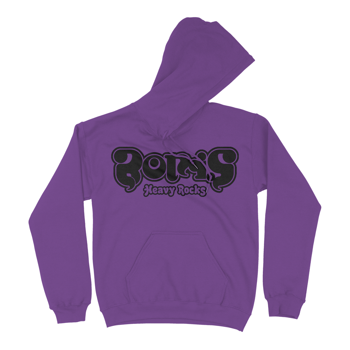 Boris "Heavy Rocks: Black Logo" Purple Hooded Sweatshirt
