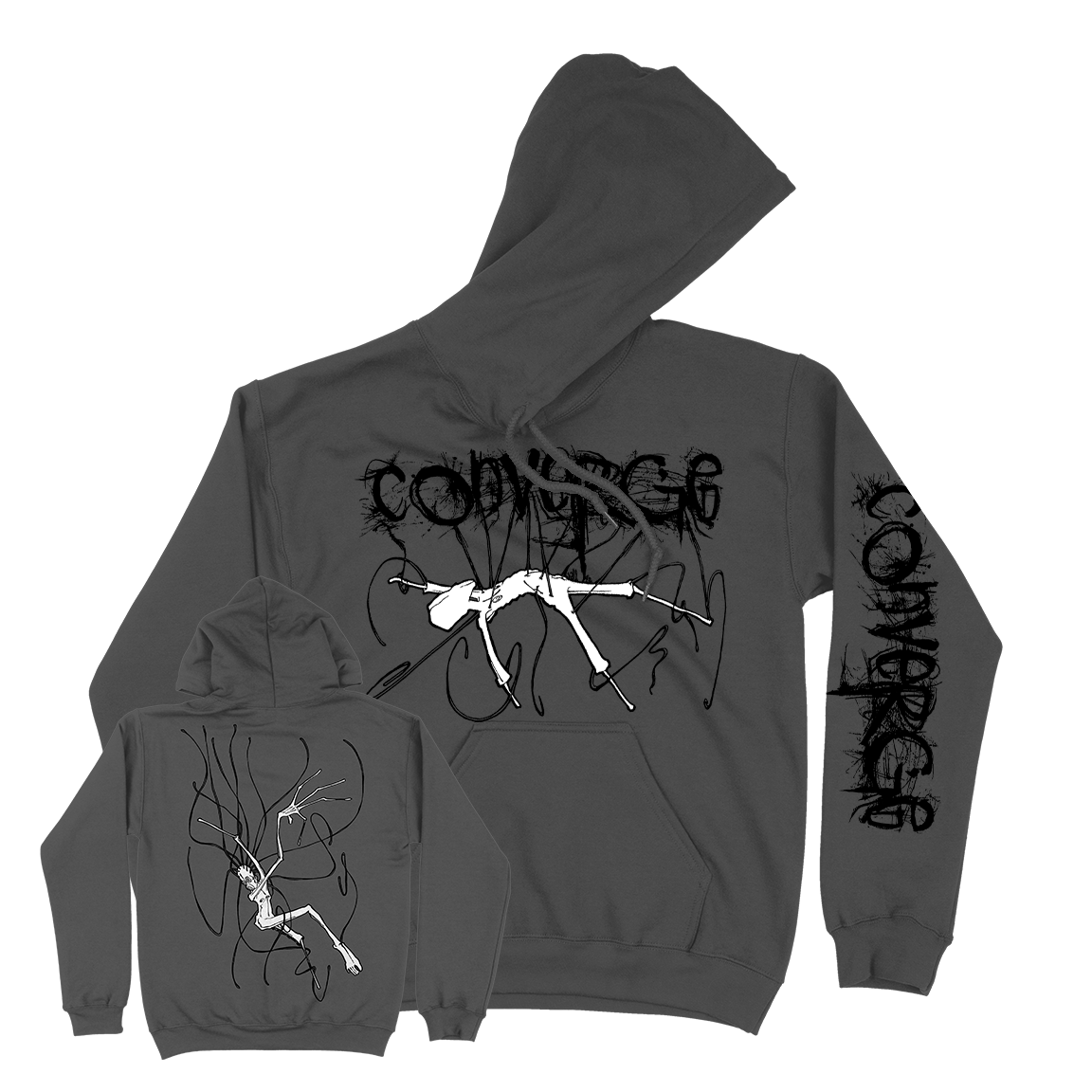 Converge "Forsaken" Premium Pigment-Dyed Black Hooded Sweatshirt