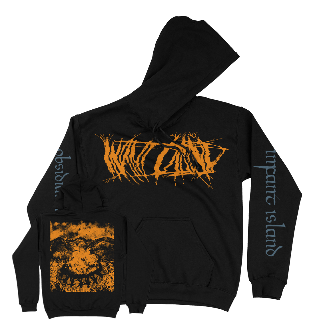 Infant Island "Obsidian Wreath" Black Hooded Sweatshirt