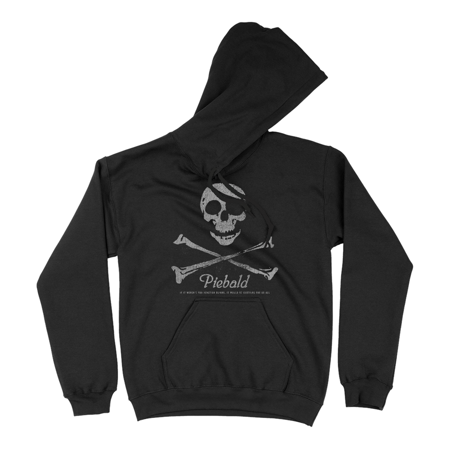 Piebald "Jolly Roger" Premium Black Hooded Sweatshirt