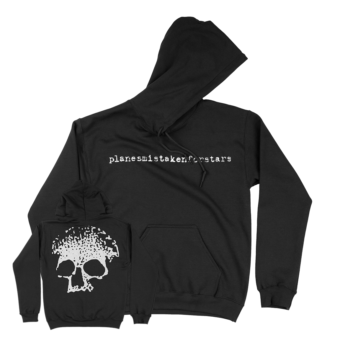 Planes Mistaken For Stars "Skull" Black Hooded Sweatshirt