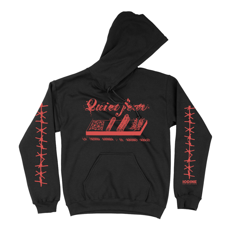 Quiet Fear" Premium Black Hooded Sweatshirt