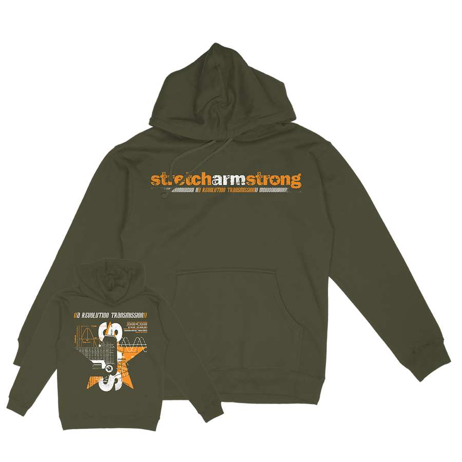 Stretch Arm Strong "Transmission Demolition" Army Hooded Sweatshirt