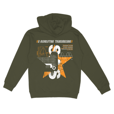 Stretch Arm Strong "Transmission Demolition" Army Hooded Sweatshirt