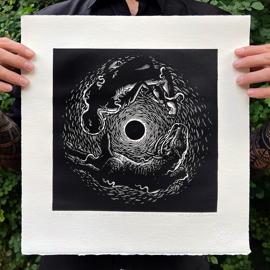 Mazatl βTransformaciΓ³n de un Nagual IIβ Linocut Print