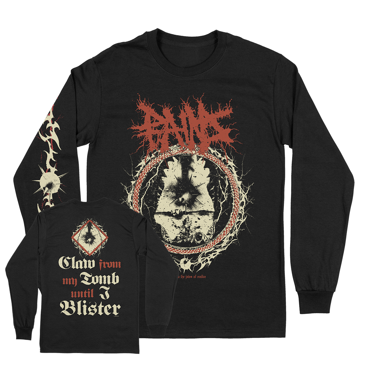Pains "Jaws of Malice" Black Longsleeve Shirt