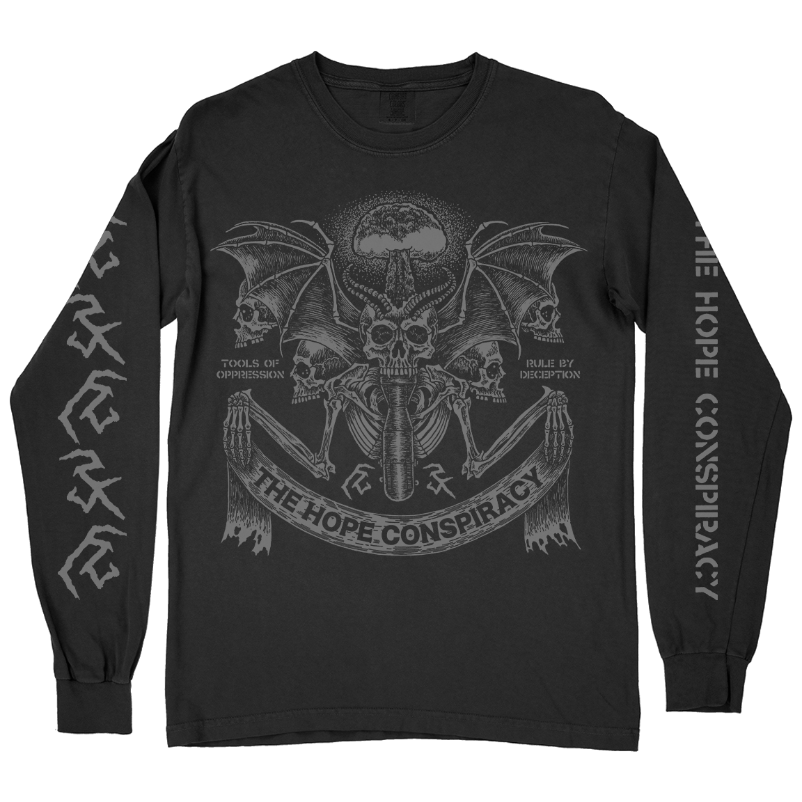 The Hope Conspiracy "Tools Of Oppression: Grey" Black Premium Longsleeve