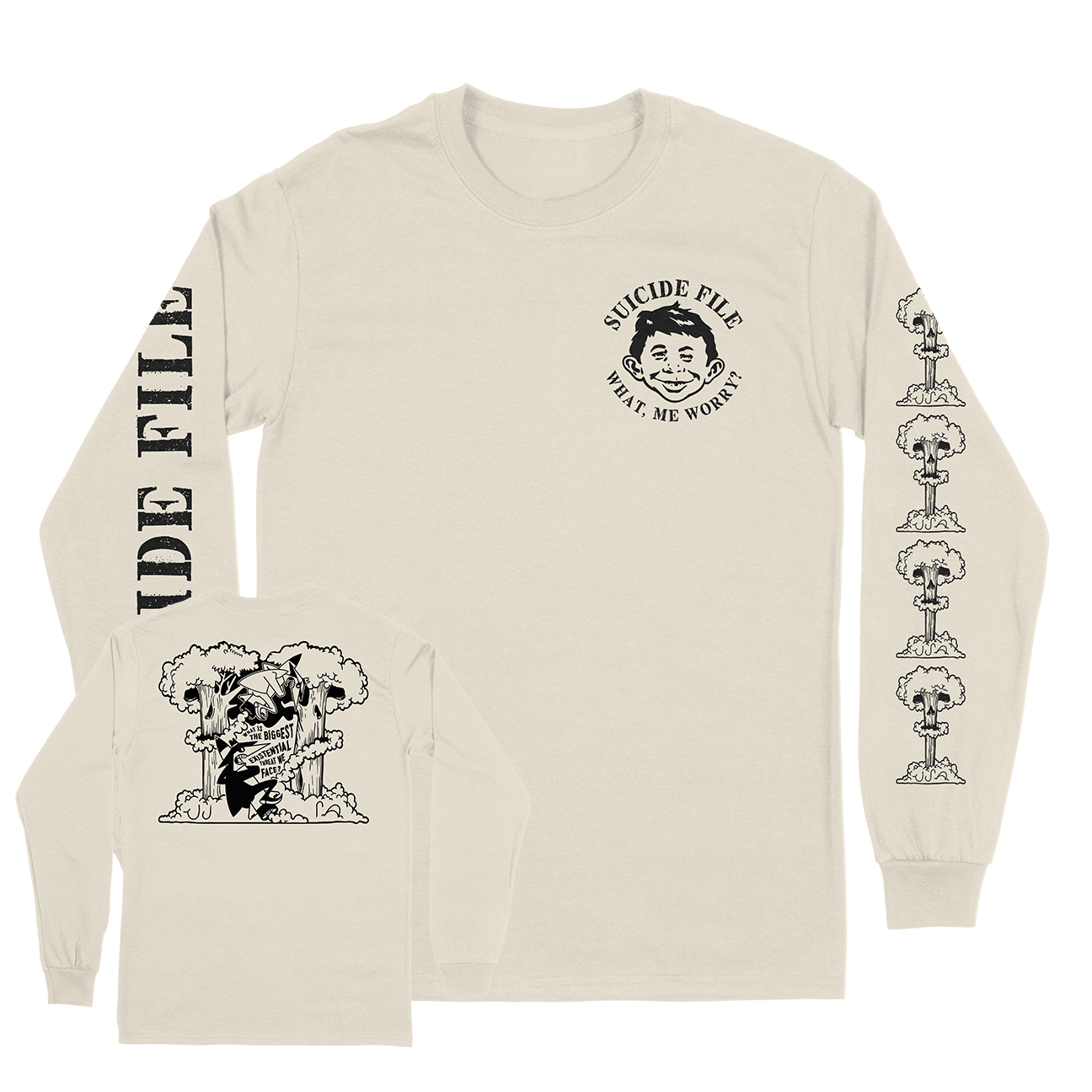 The Suicide File "Mad Magazine" Natural Longsleeve