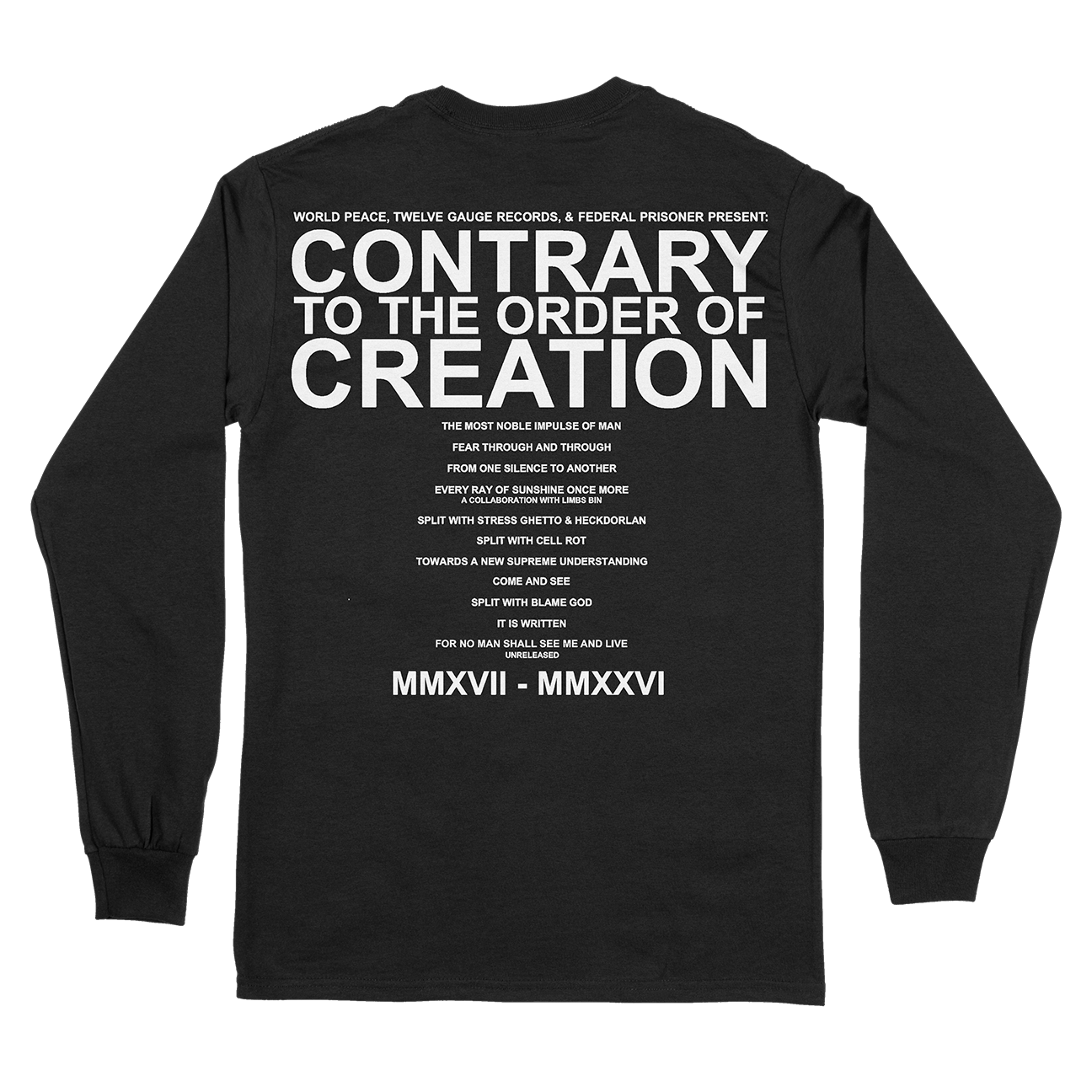 World Peace "Shock / Awe" Black Longsleeve