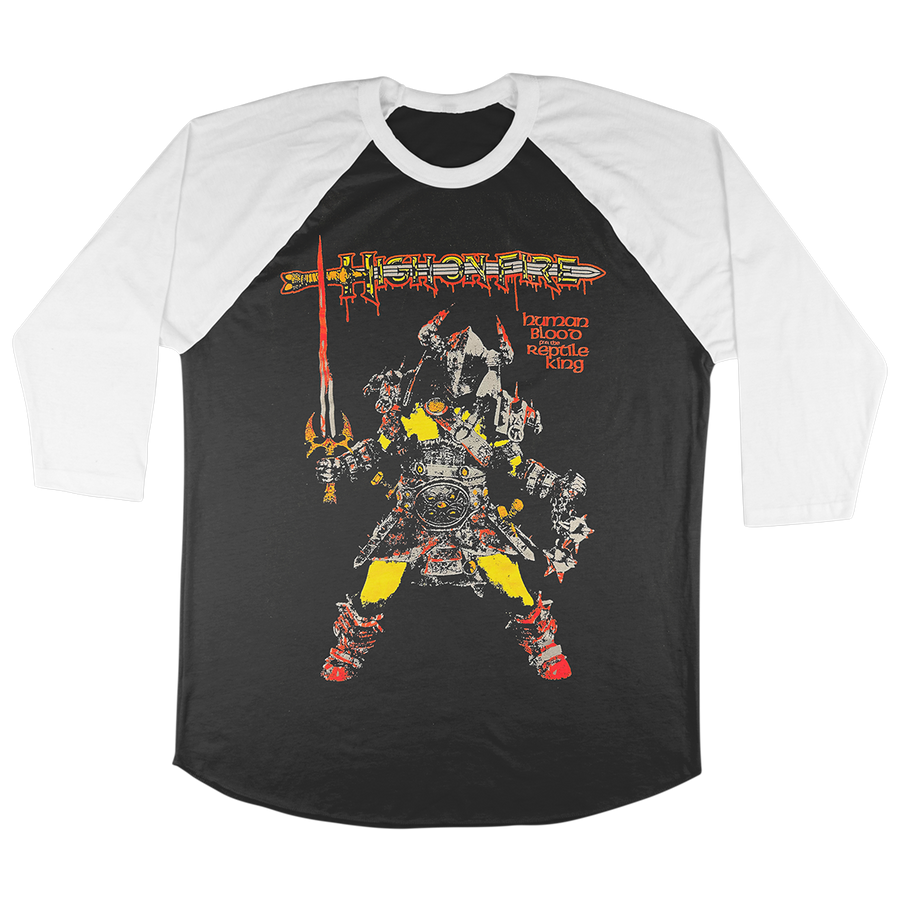 High On Fire "Sword" White / Black Baseball Tee