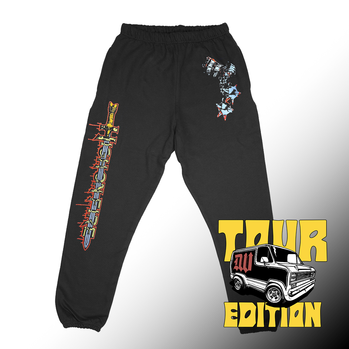 High On Fire "Sword" Black Sweatpants
