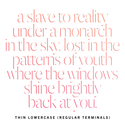 "Sunbather" Typeface