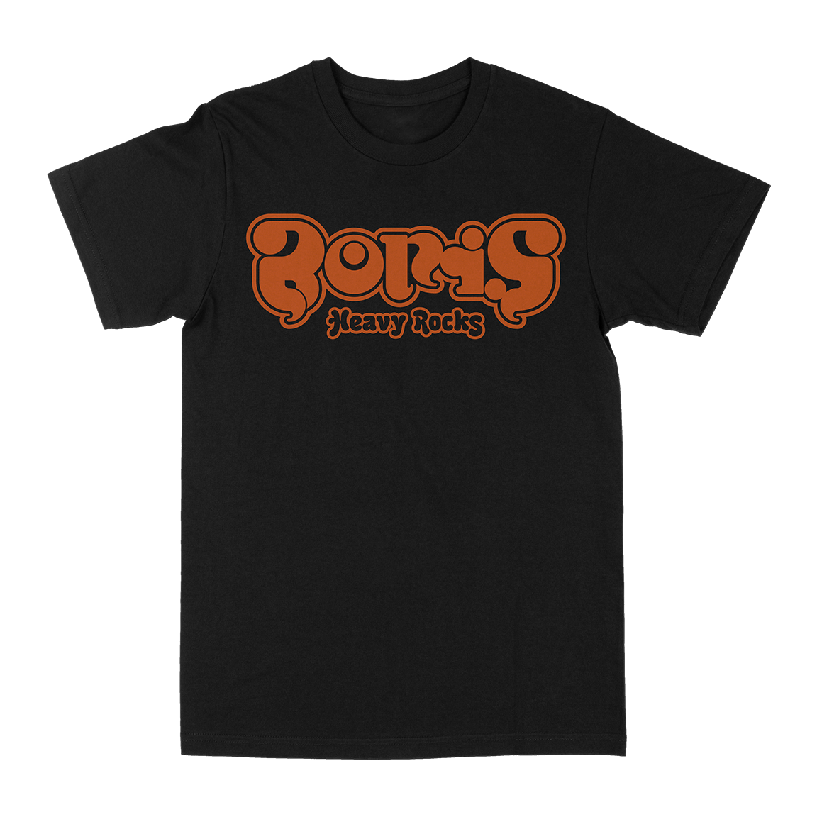 Boris "Heavy Rocks: Orange Logo" Black T-Shirt