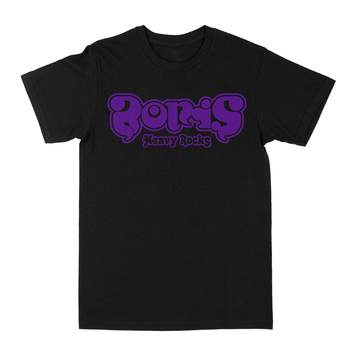 Boris "Heavy Rocks: Purple Logo" Black T-Shirt