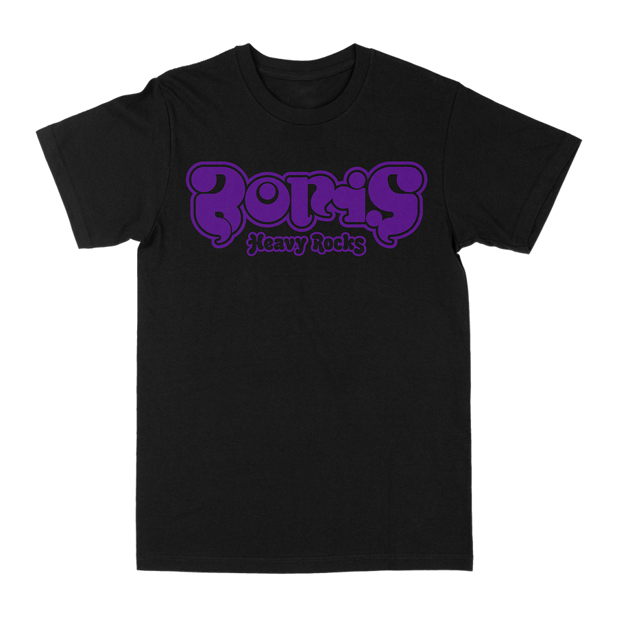 Boris "Heavy Rocks: Purple Logo" Black T-Shirt