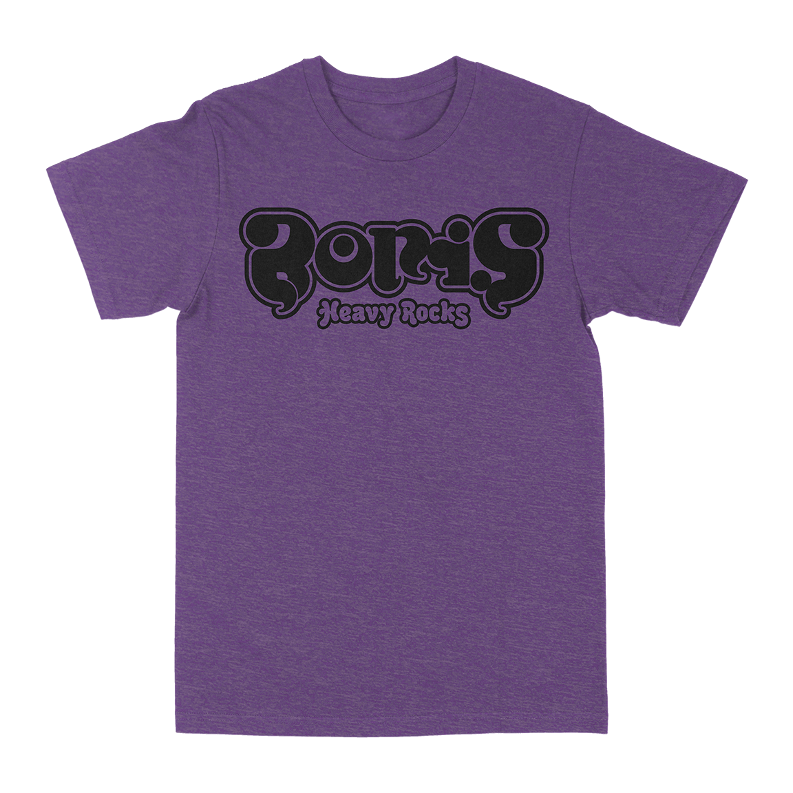 Boris "Heavy Rocks: “Black Logo” Heather Purple T-Shirt