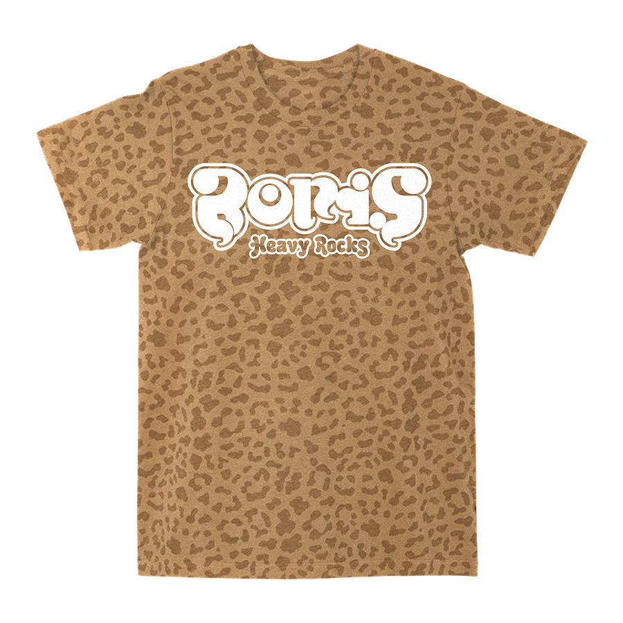 Boris "Heavy Rocks: White Logo" Brown Leopard T-Shirt