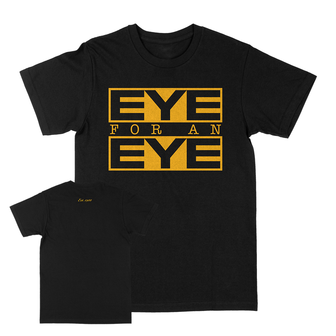 Eye For An Eye "Classic: Yellow" Black T-Shirt