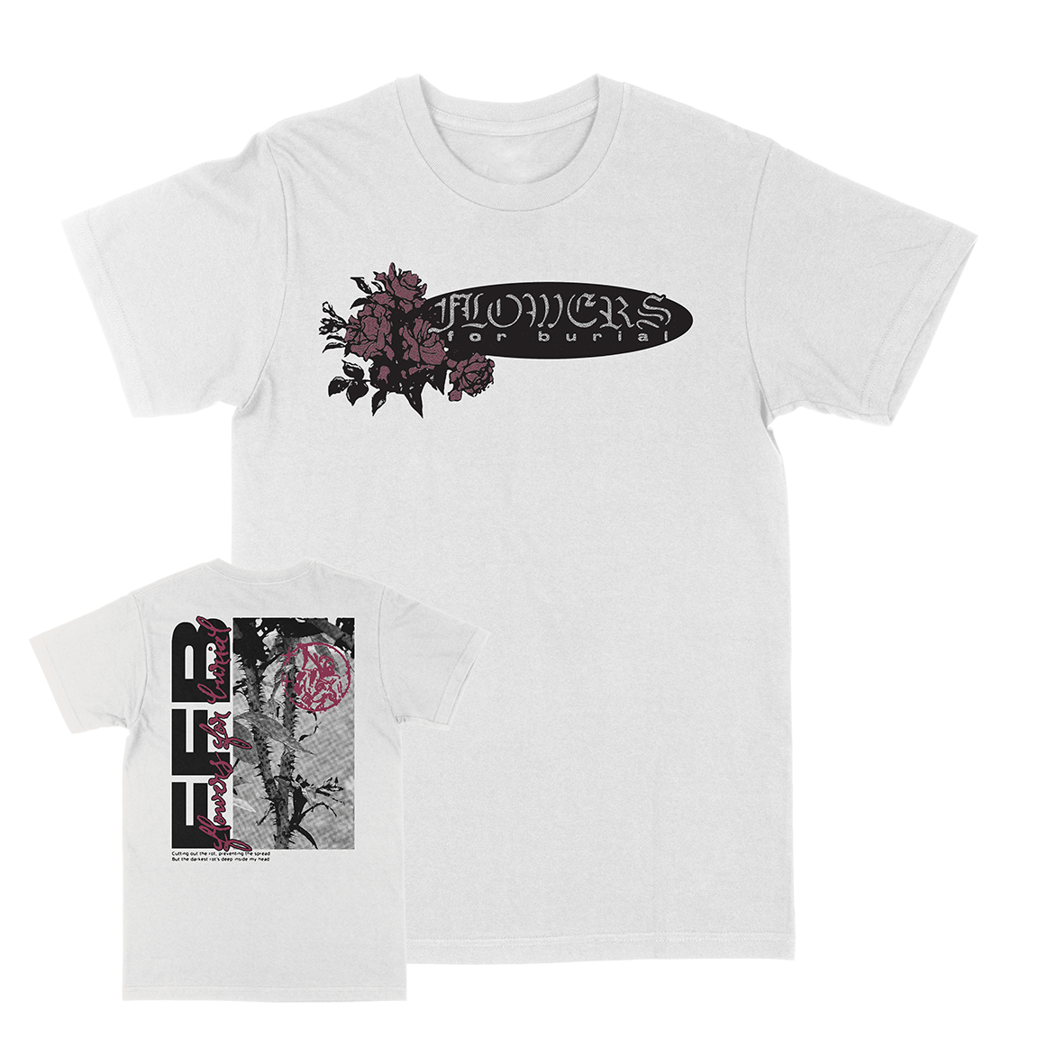 Flowers for Burial βCassette Cover" White T-Shirt