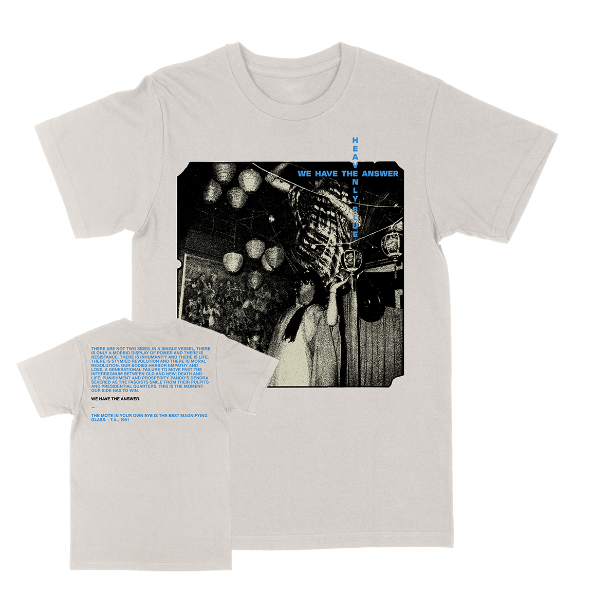 Heavenly Blue "We Have The Answer" Vintage White T-Shirt