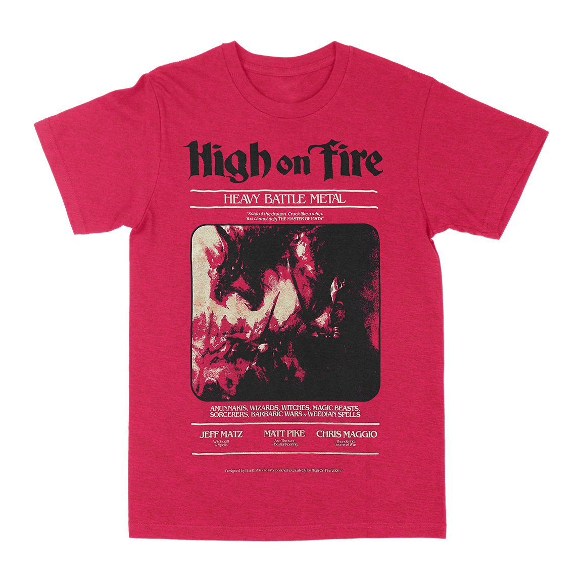 High On Fire "Heavy Battle Metal" Heather Red T-Shirt