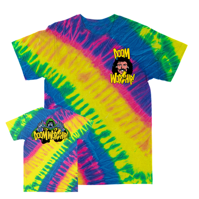 Juan Machado "Doomworship! Two" Flo Rainbow Tie-Dye T-Shirt