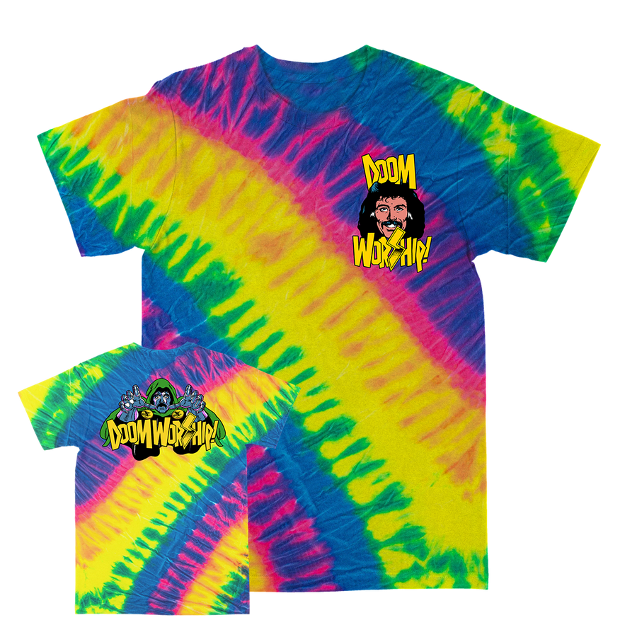 Juan Machado "Doomworship! Two" Flo Rainbow Tie-Dye T-Shirt