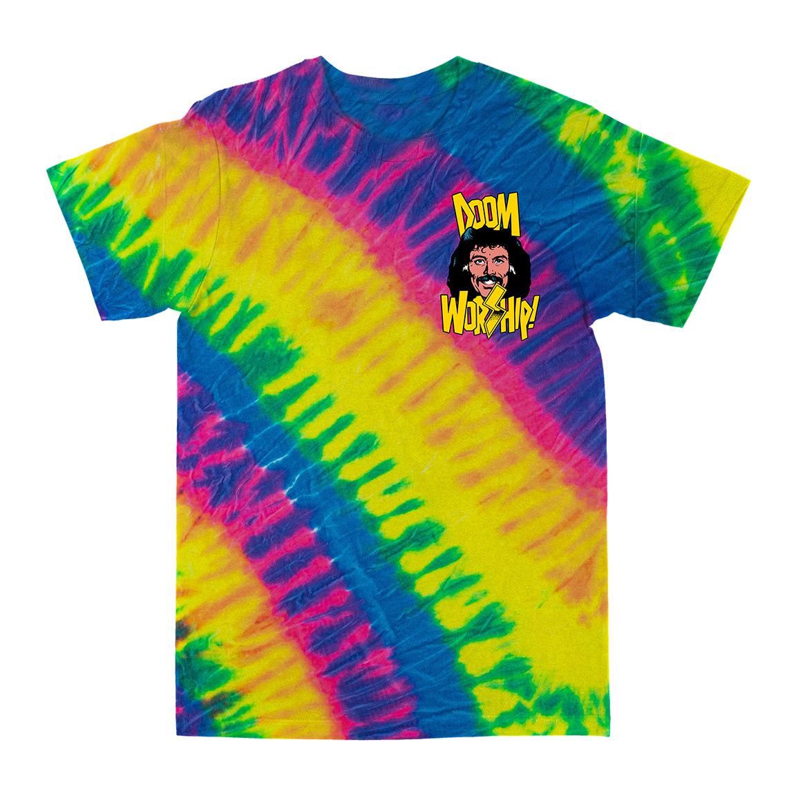 Juan Machado "Doomworship! Two" Flo Rainbow Tie-Dye T-Shirt