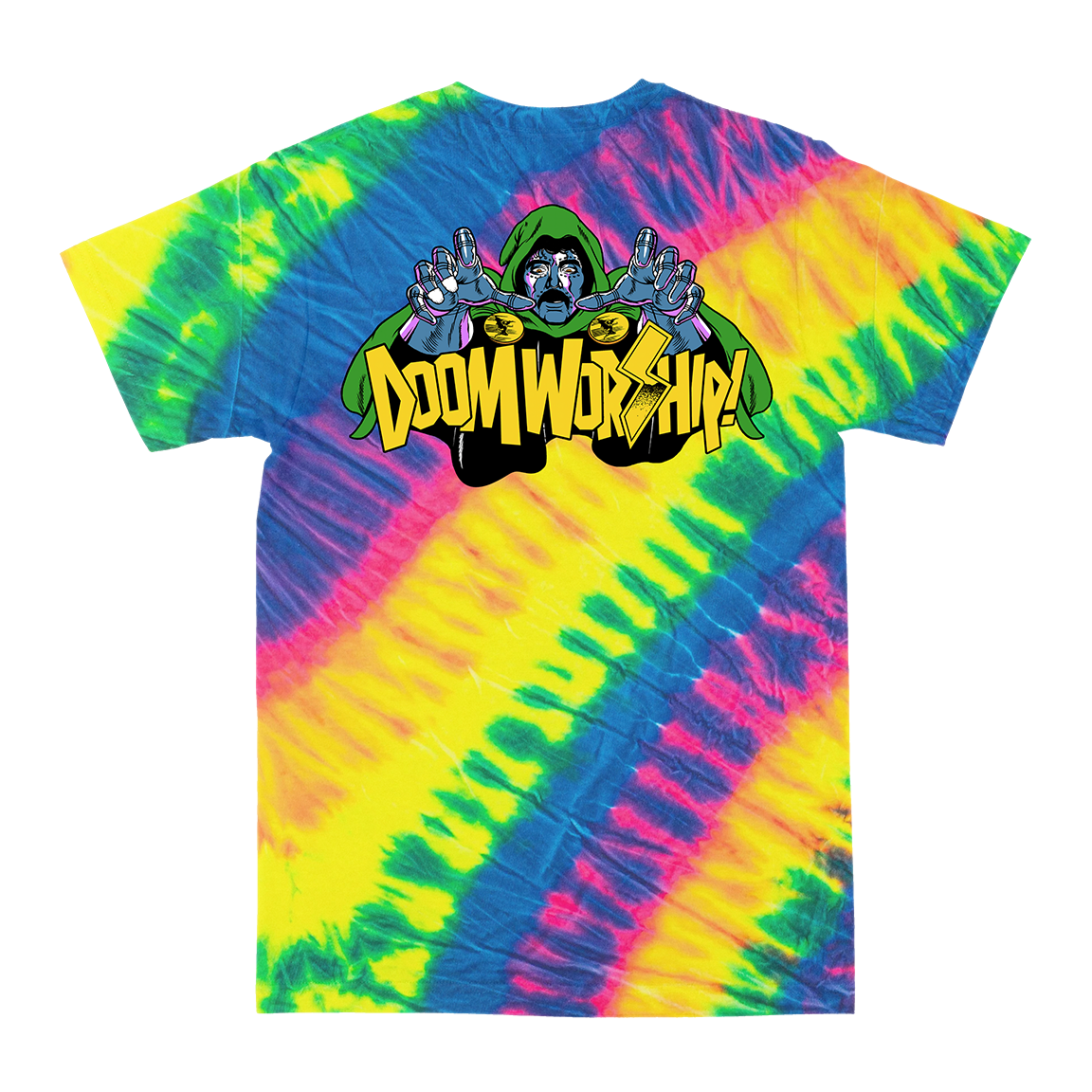 Juan Machado "Doomworship! Two" Flo Rainbow Tie-Dye T-Shirt