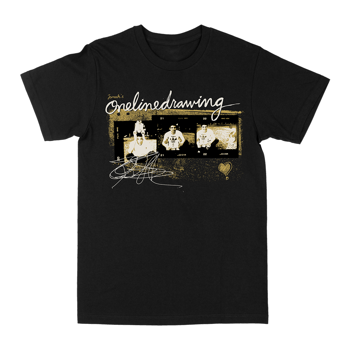 Onelinedrawing "Sketchy" Black T-Shirt