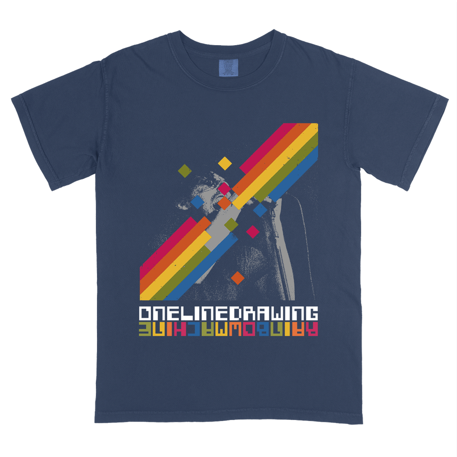 onelinedrawing "RAINBOWMACHINE" Premium Navy T-Shirt