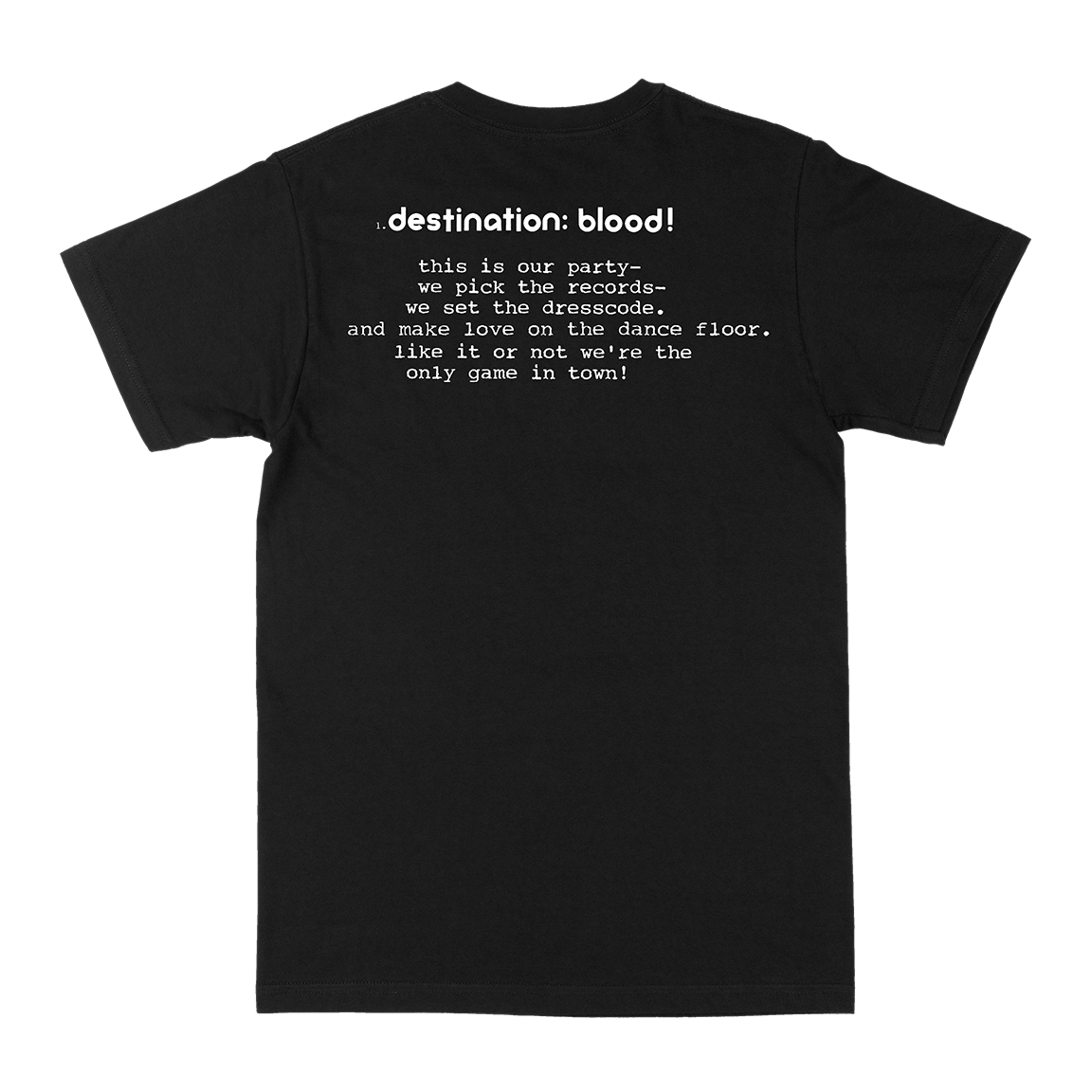 Orchid “Destination Blood!” Black T-Shirt