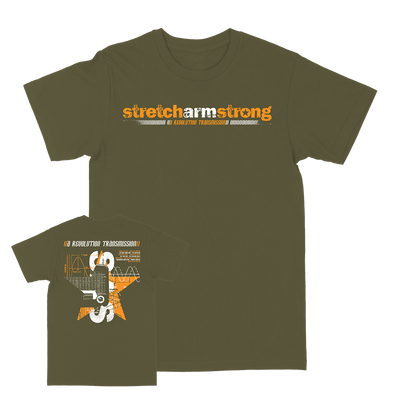 Stretch Arm Strong "Transmission Demolition" Military Green T-Shirt