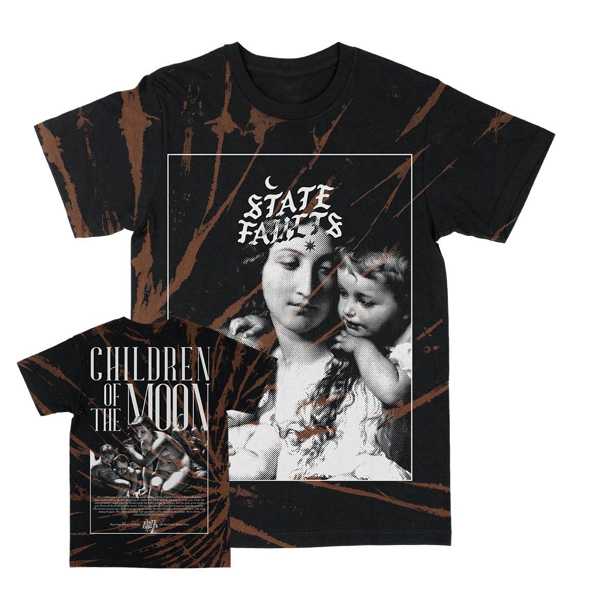 State Faults βMoon Childrenβ Bleach Wash Luxor T-Shirt