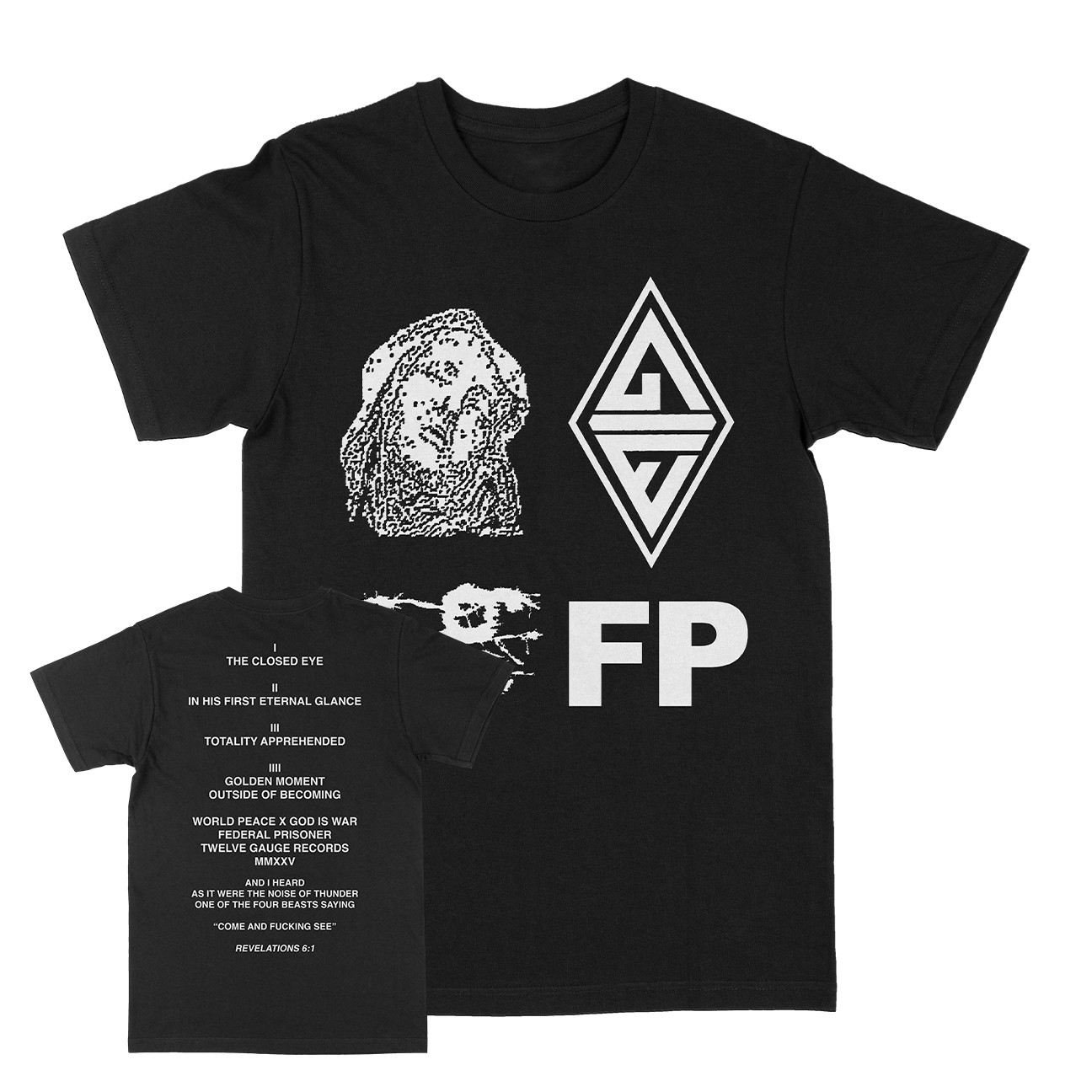 World Peace & God Is War "Four Beasts" Black T-Shirt