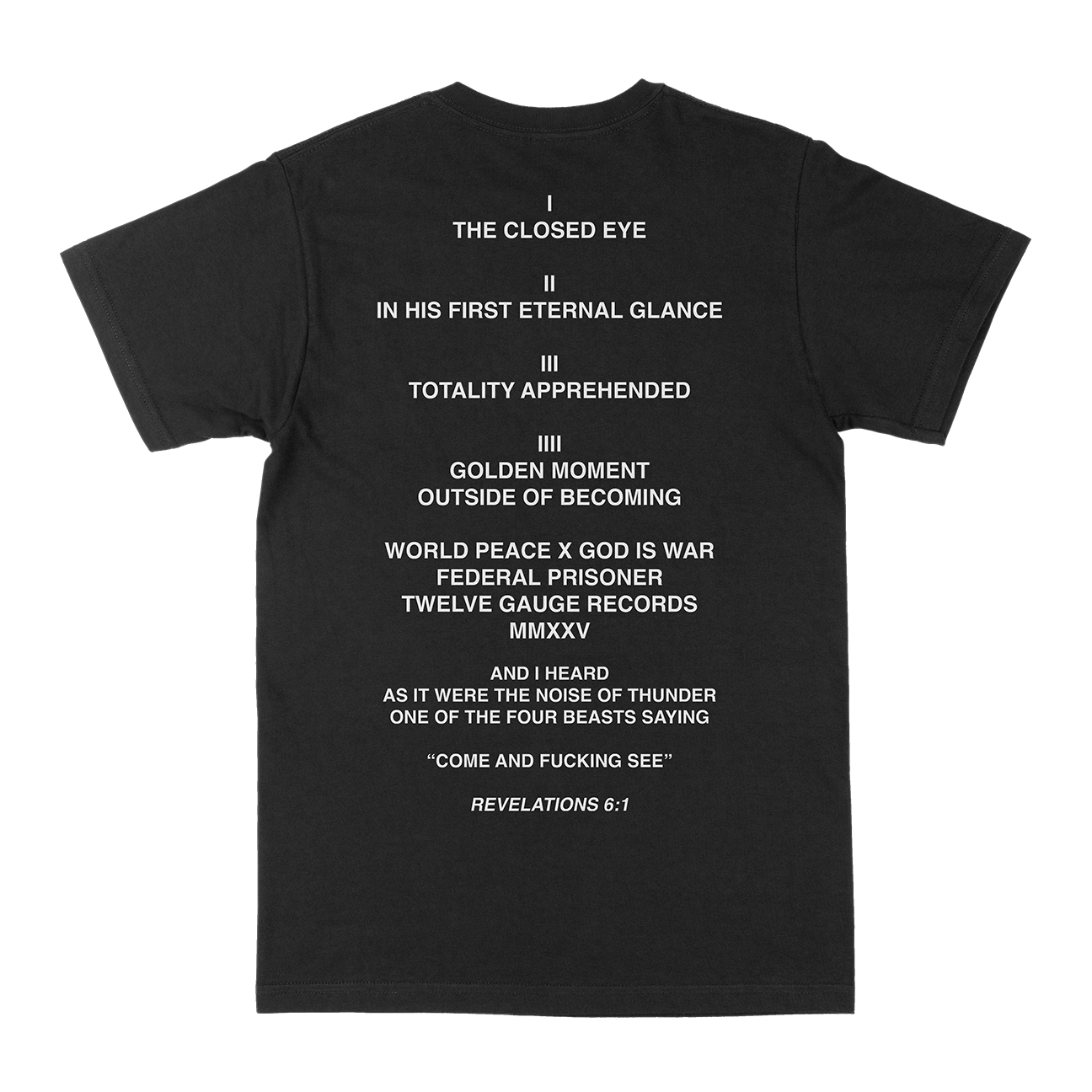 World Peace & God Is War "Four Beasts" Black T-Shirt