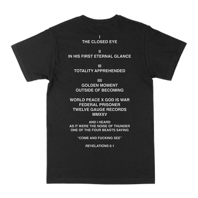 World Peace & God Is War "Four Beasts" Black T-Shirt