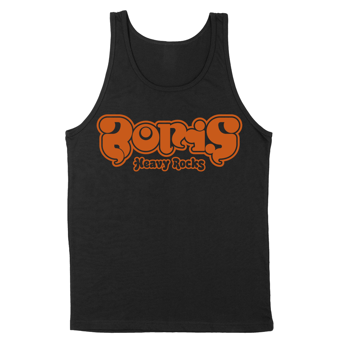 Boris "Heavy Rocks: Orange Logo:” Premium Black Tank Top