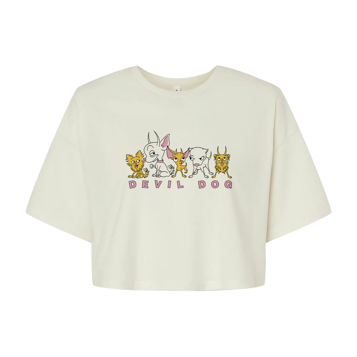 Devil Dog "Chihuahua" Vintage White Crop
