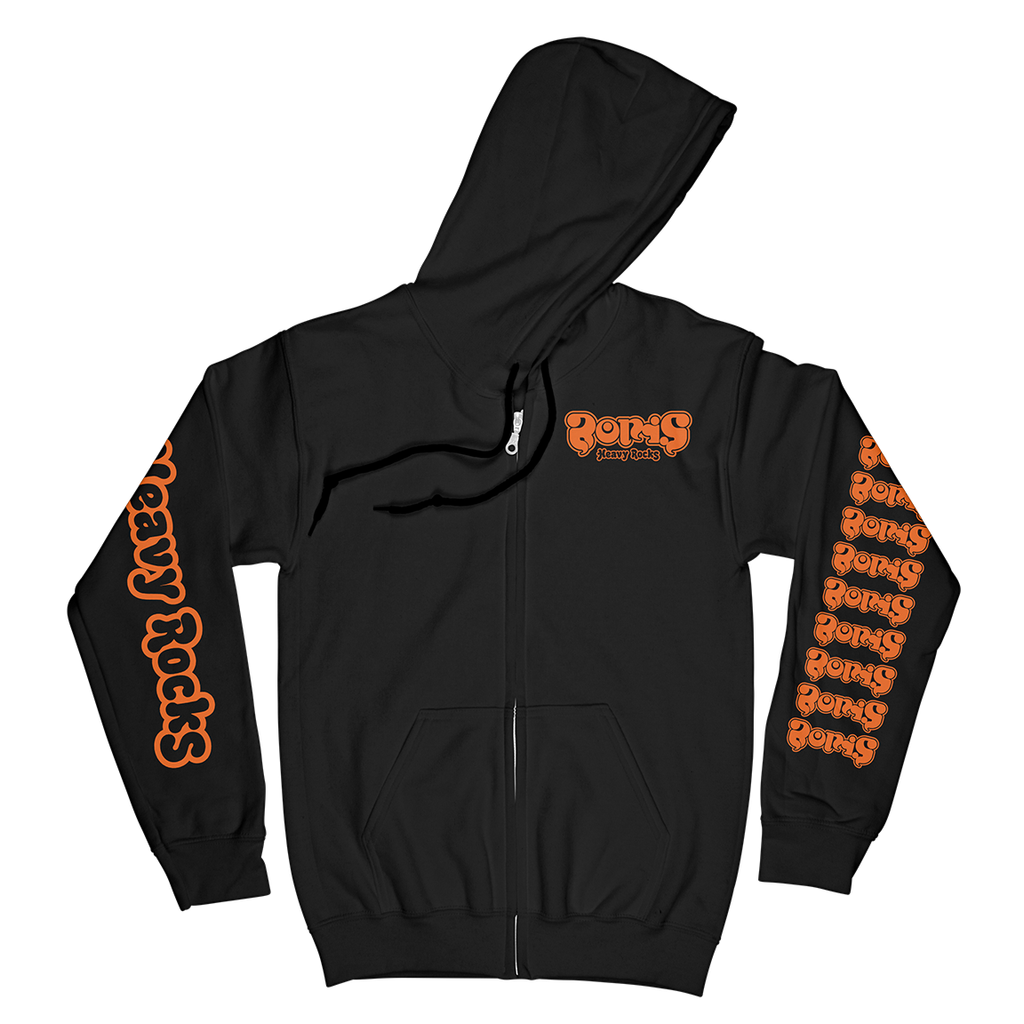 Boris "Heavy Rocks" Premium Black Hooded Sweatshirt