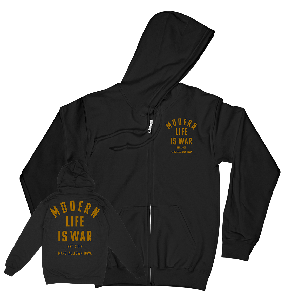 Modern Life Is War "Marshalltown Iowa" Black Zip Up Sweatshirt