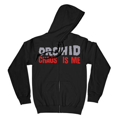 Orchid "Chaos Is Me" Black Zip Up Sweatshirt