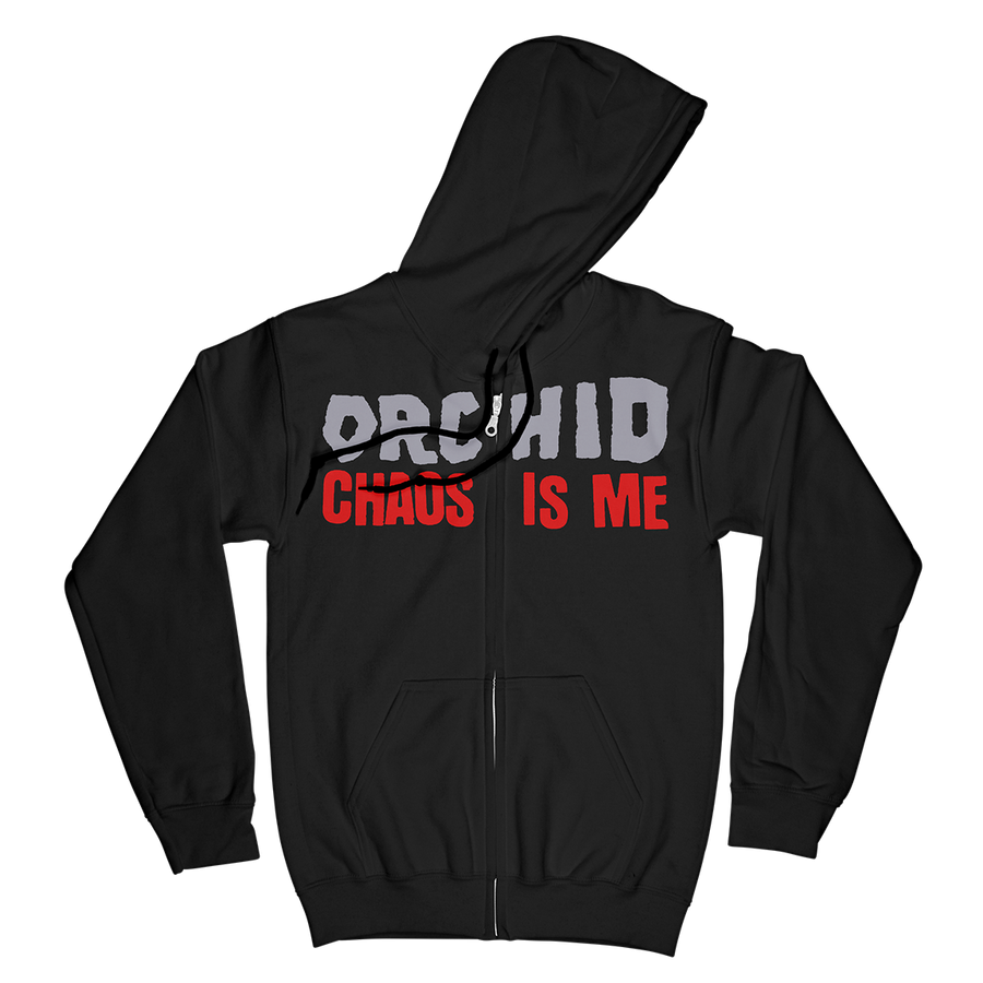 Orchid "Chaos Is Me" Black Zip Up Sweatshirt