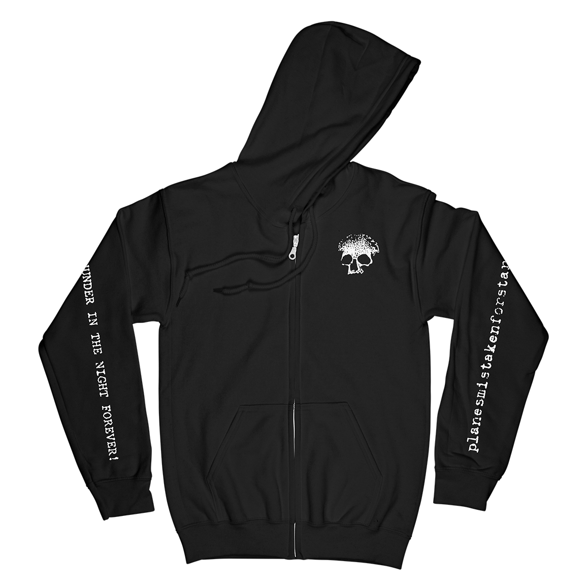 Planes Mistaken For Stars "Skull" Black Zip Up Sweatshirt