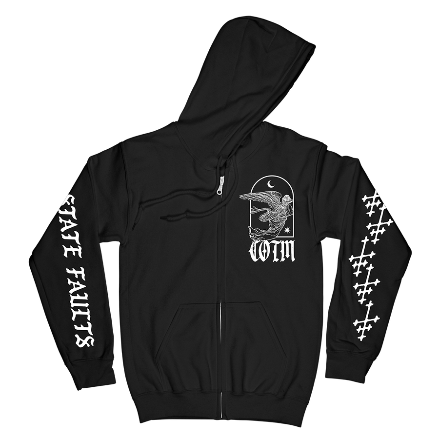 State Faults βNo Gospelβ Black Zip Up Sweatshirt