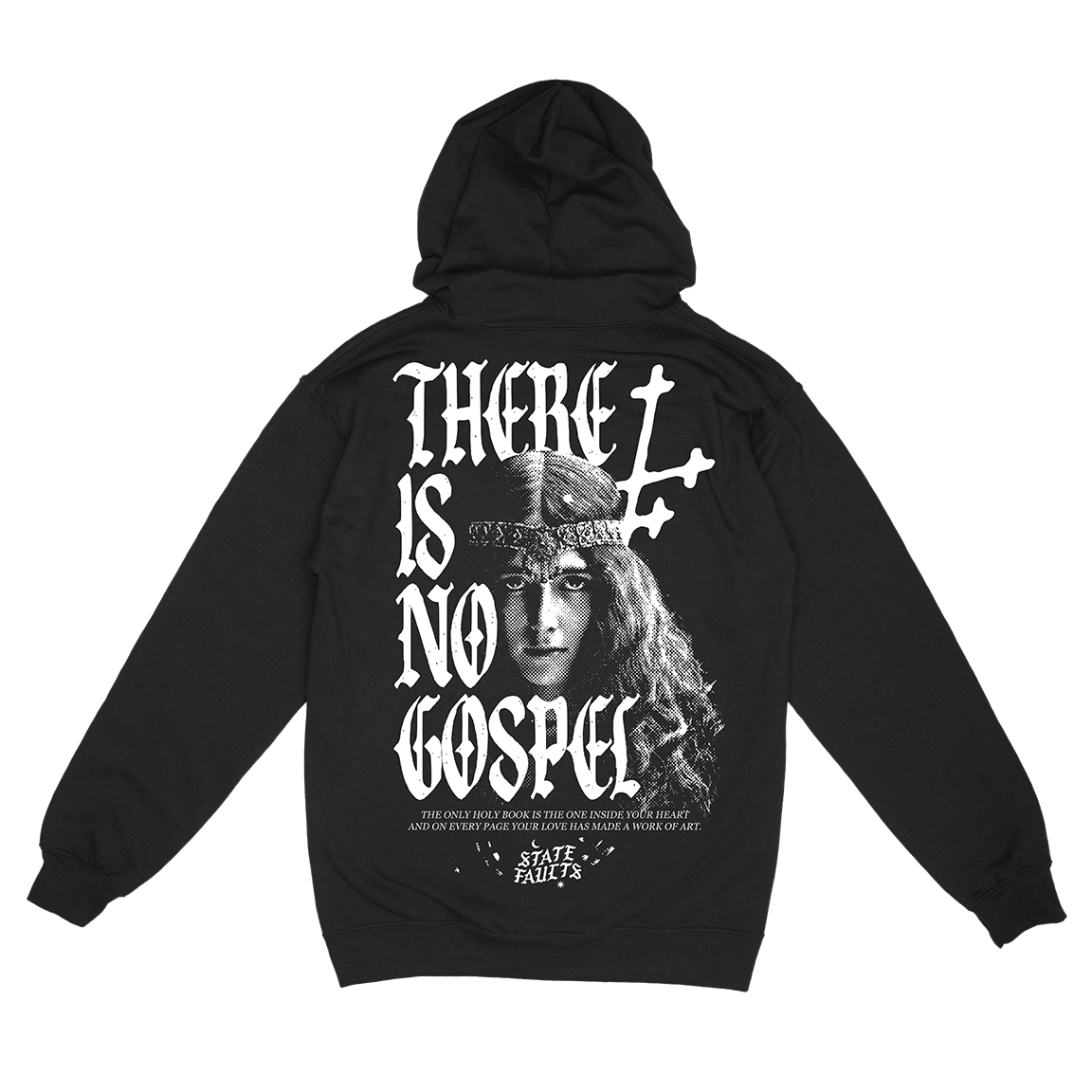 State Faults “No Gospel” Black Zip Up Sweatshirt