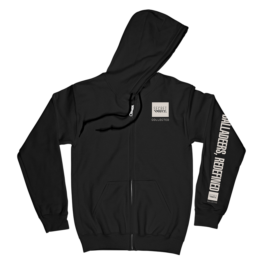 Secret Voice βBalladeers, Redefinedβ Black Zip Up Sweatshirt
