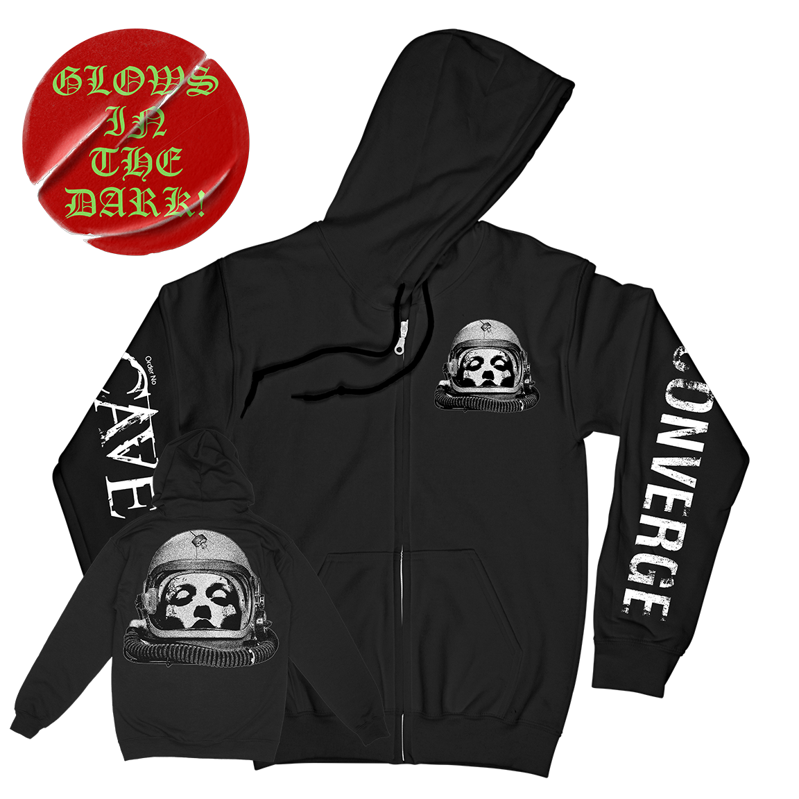 Converge & Cave In "Mashup" Black Zip Up Sweatshirt